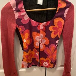 Custo Barcelona Pink and Orange Floral Blouse